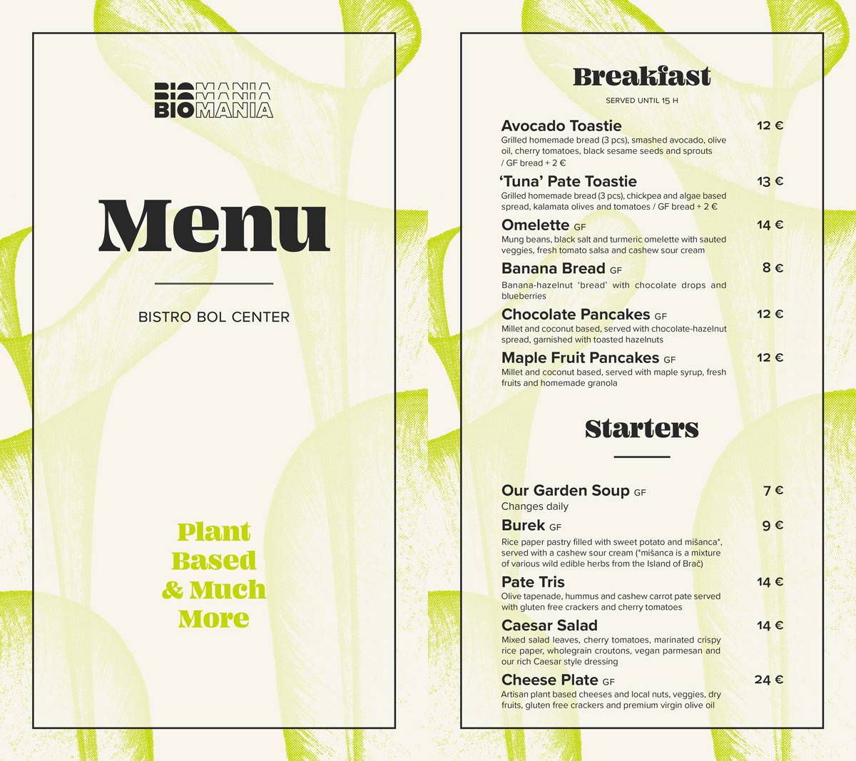 Menu di BioMania Bistro Bol 