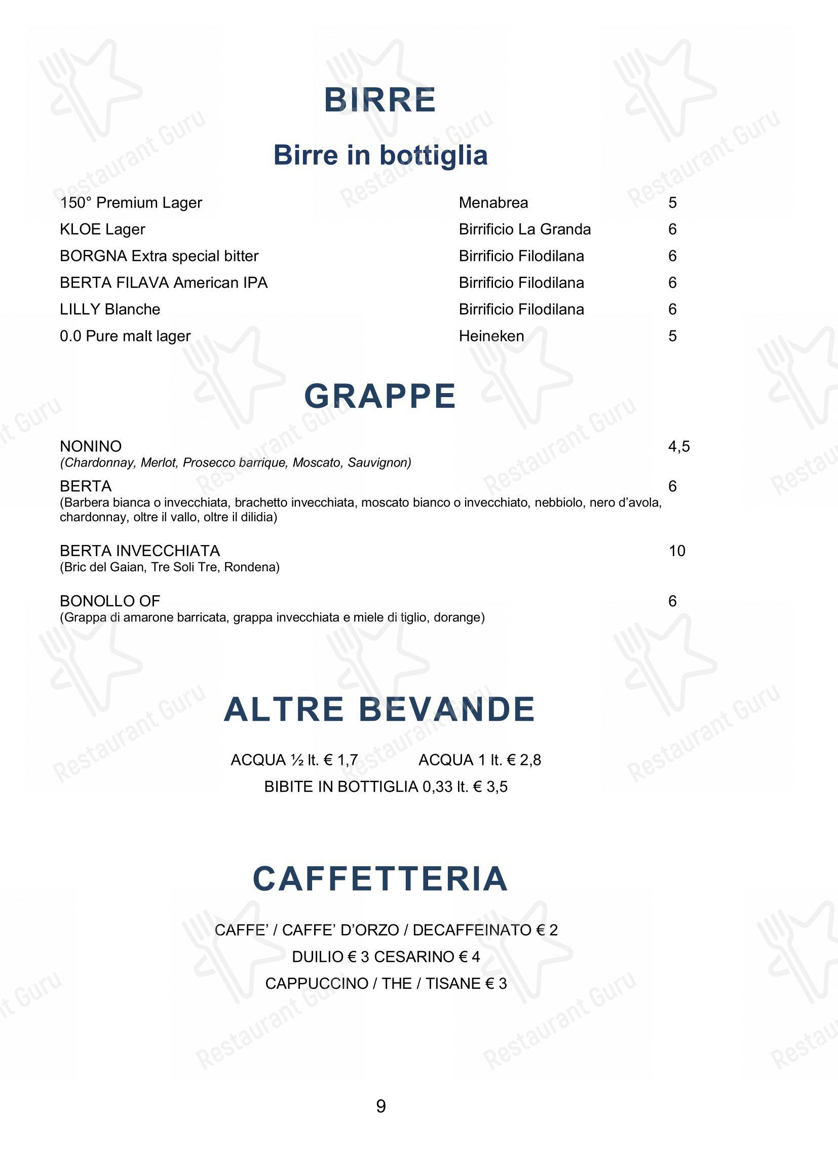 Birilli in Torino - Menu bar