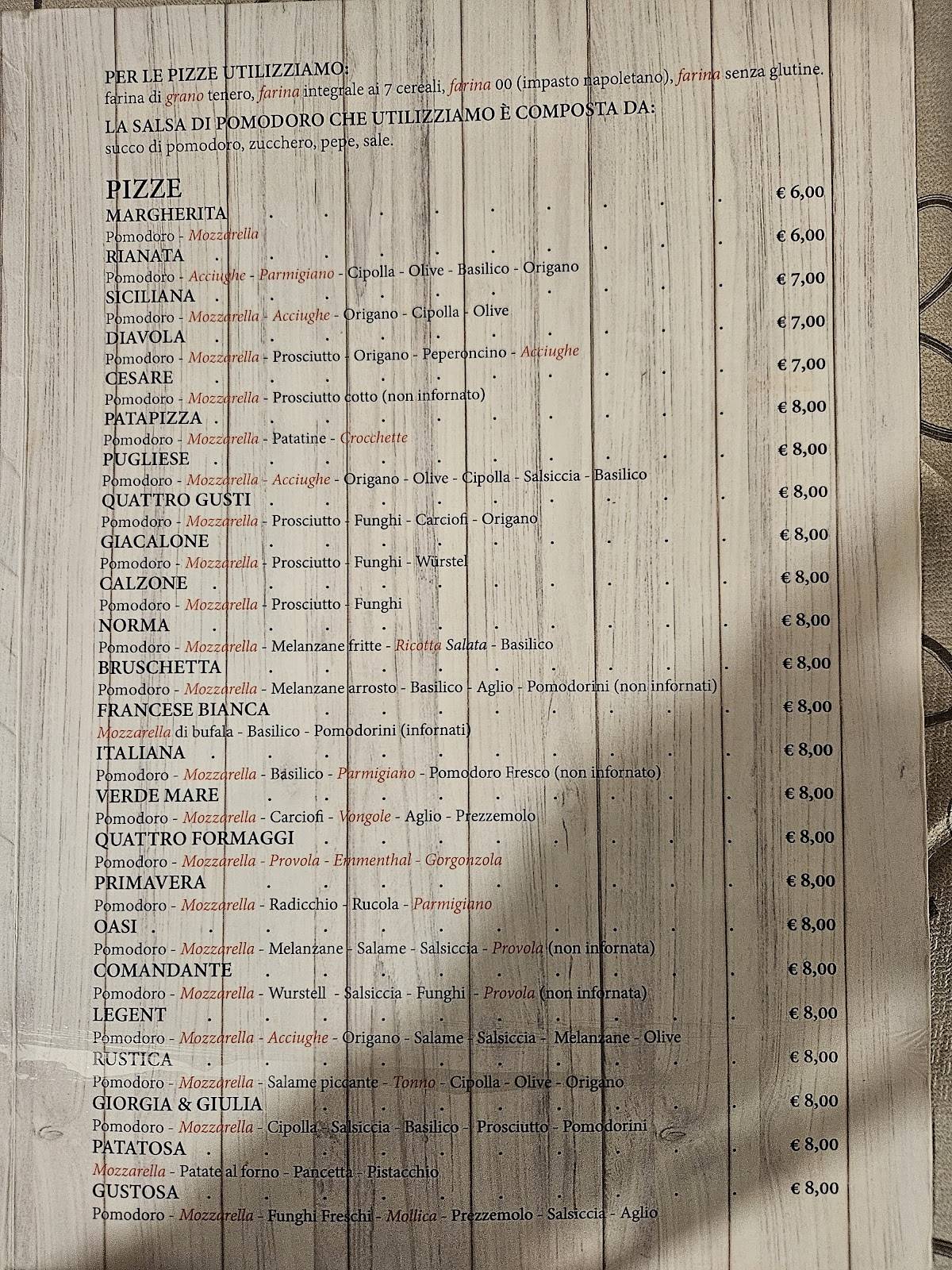 Menu di Bistrò Pizzeria 