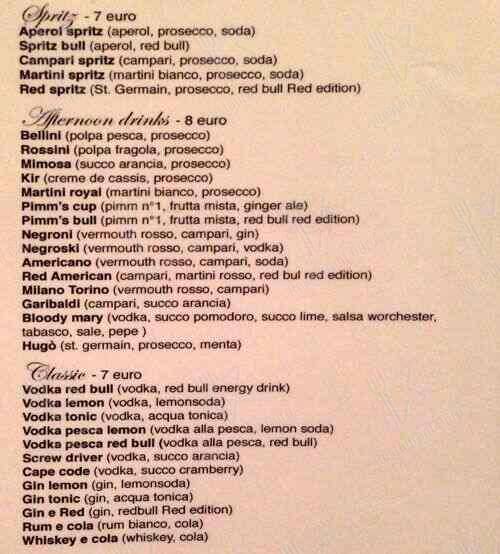 Menu di Bar Black Market 