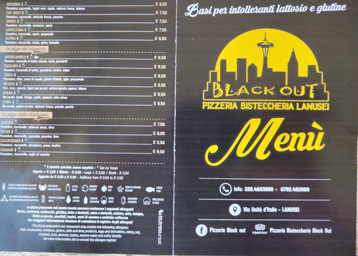 Menu di Black Out 
