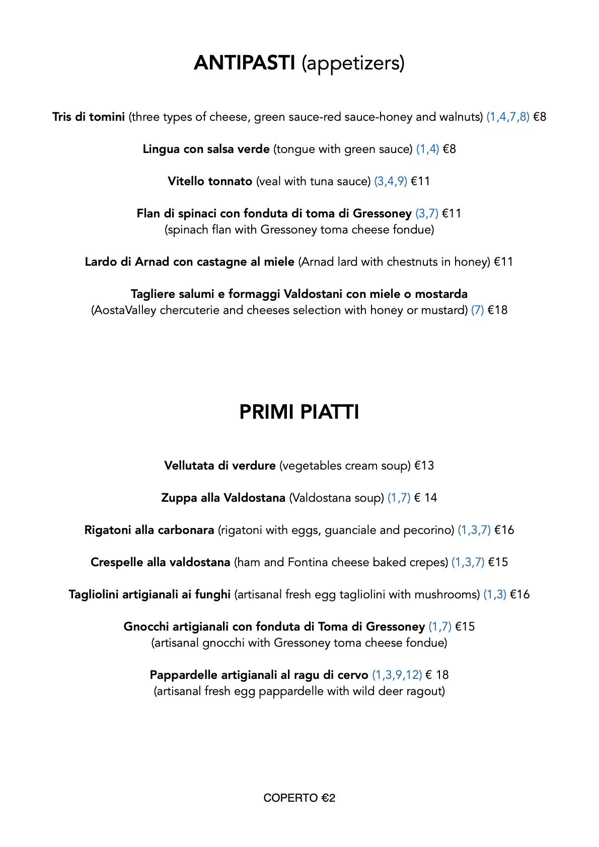 Menu di Blanche Bistrot 