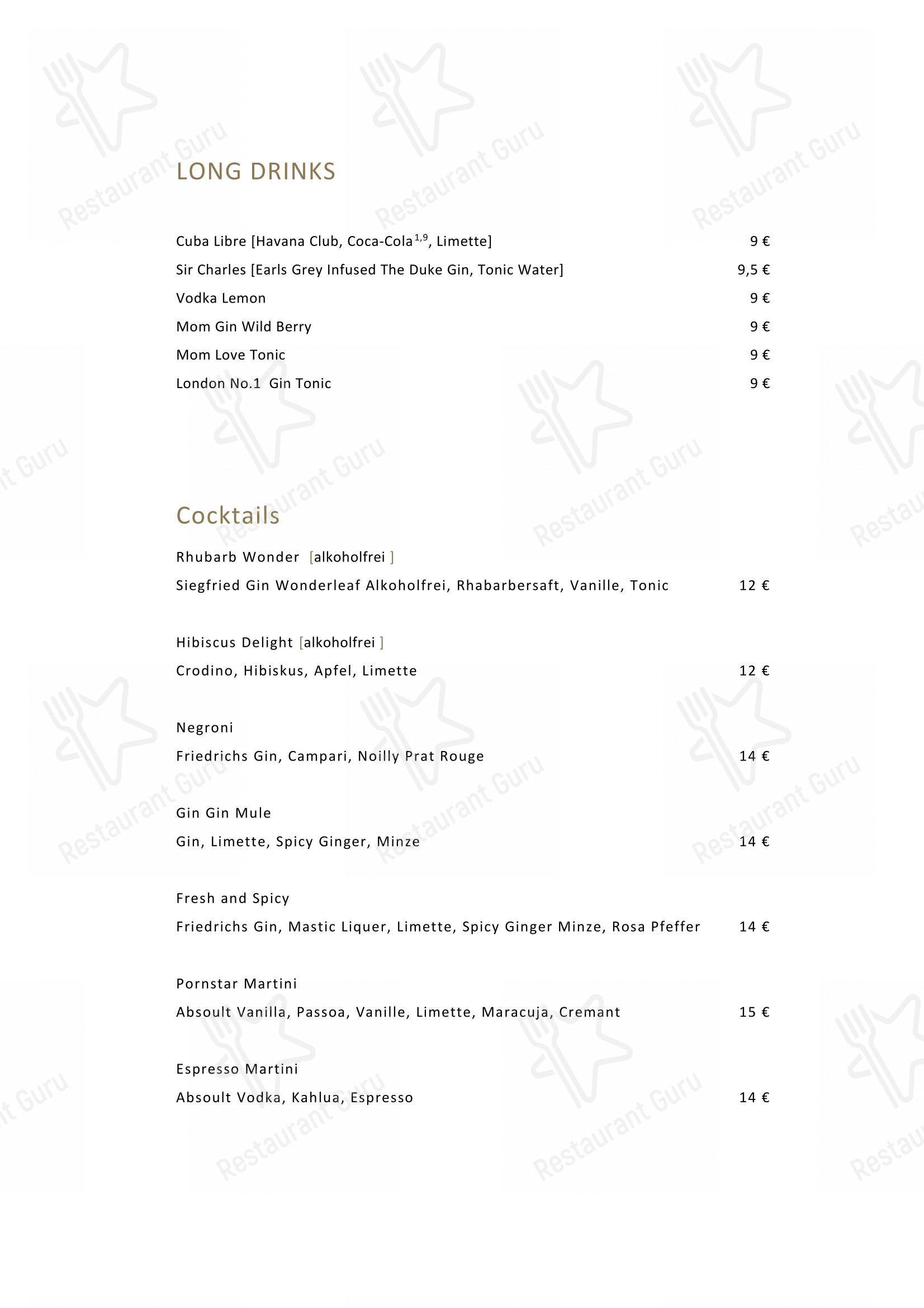 Menu pour Bliss - Restaurant und Bar in Essen - Коктейльная карта
