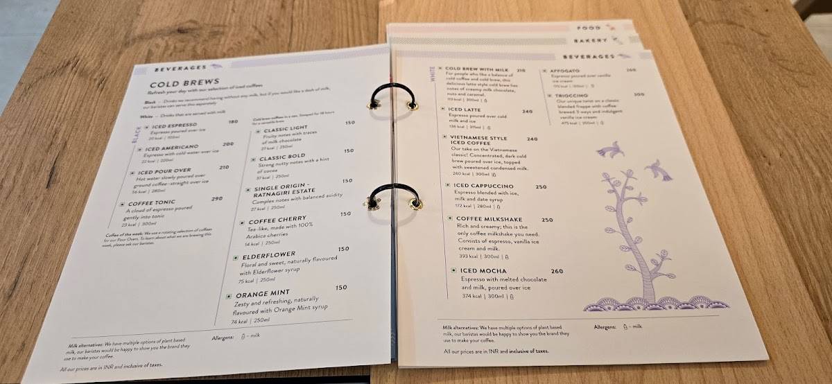 Blue Tokai Coffee Roasters Sadashiva Nagar menu
