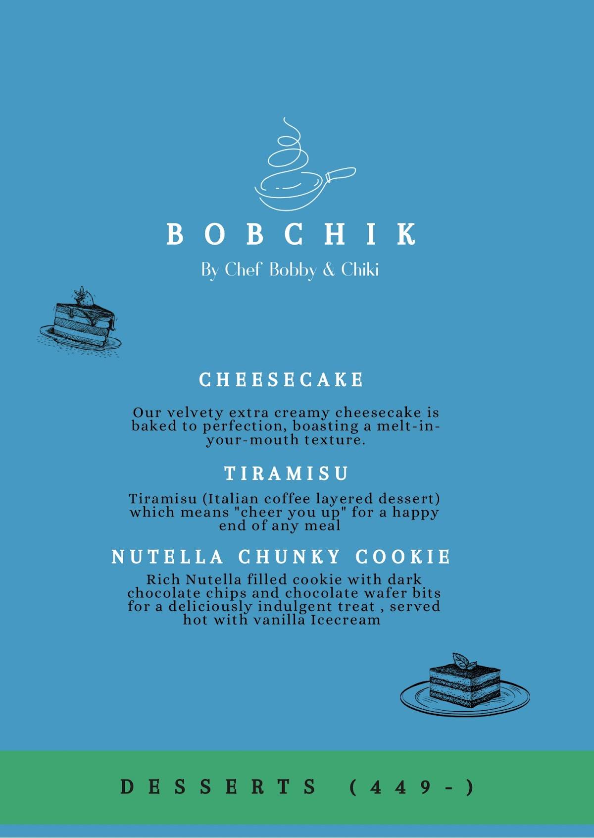 Bobchik menu
