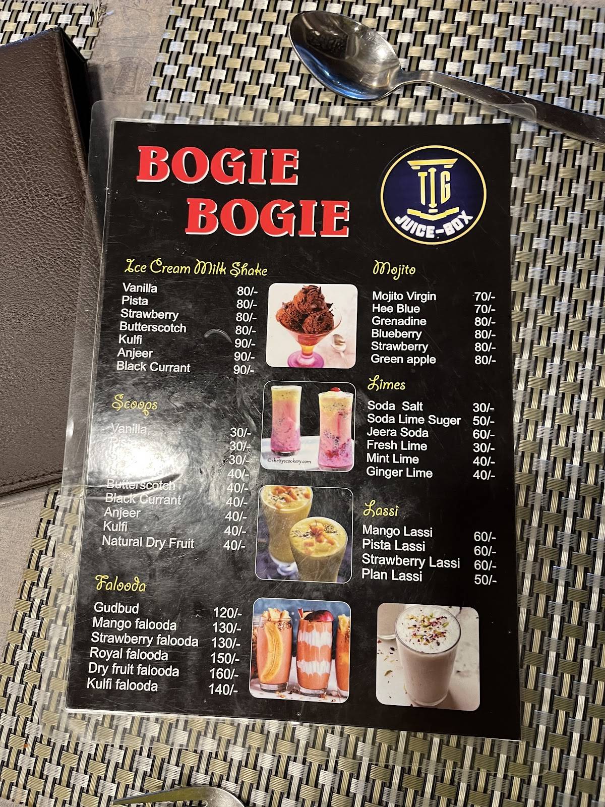Boogie boogie menu