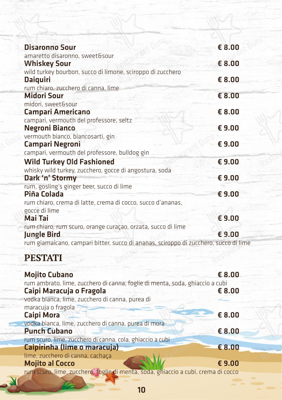 Menu di Boomerang Rimini - Menu
