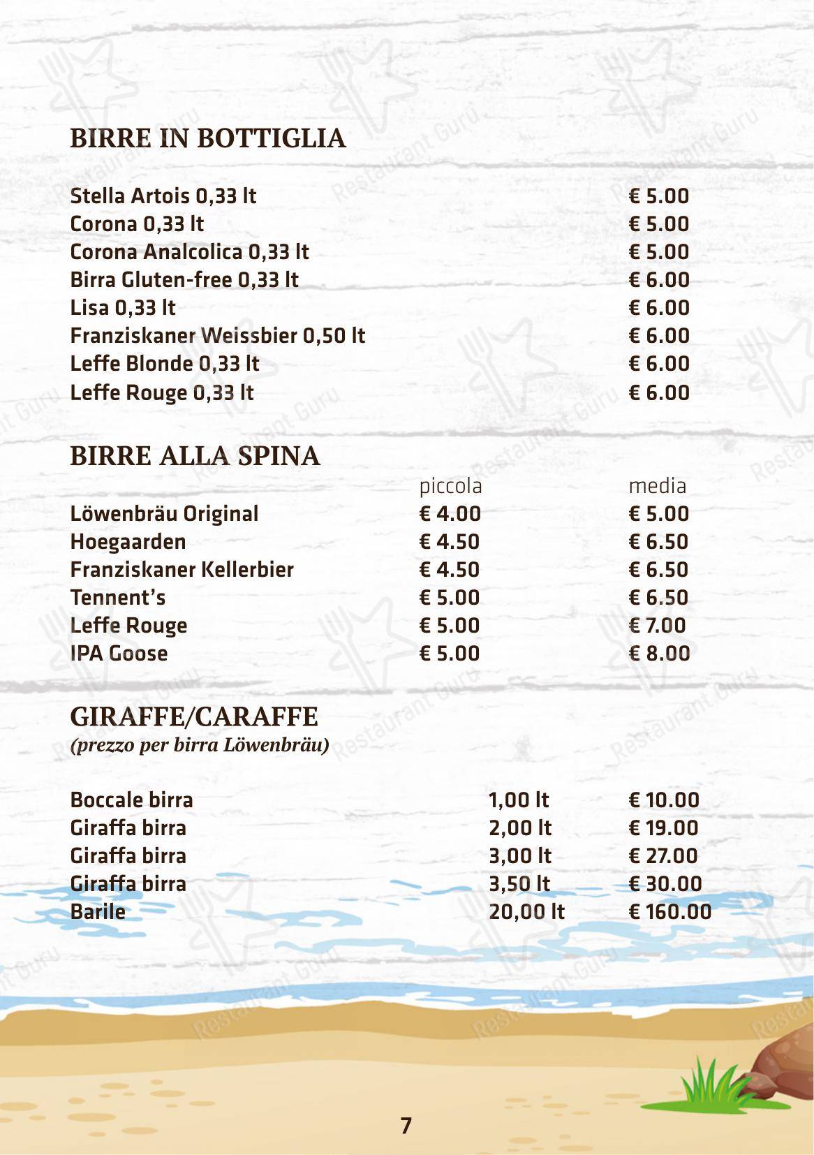 Menu per Boomerang Rimini ristorante