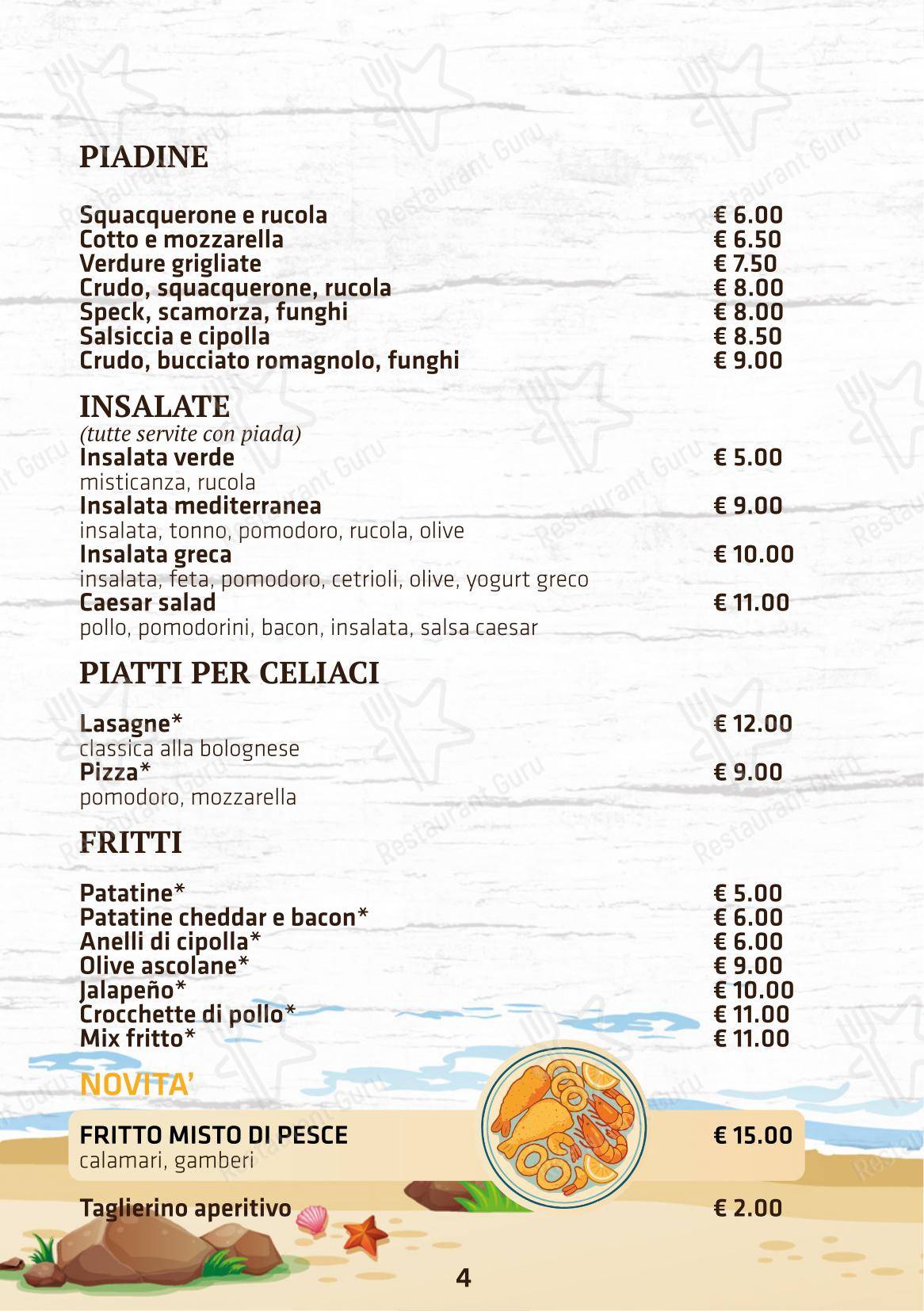 Menu per Boomerang Rimini ristorante