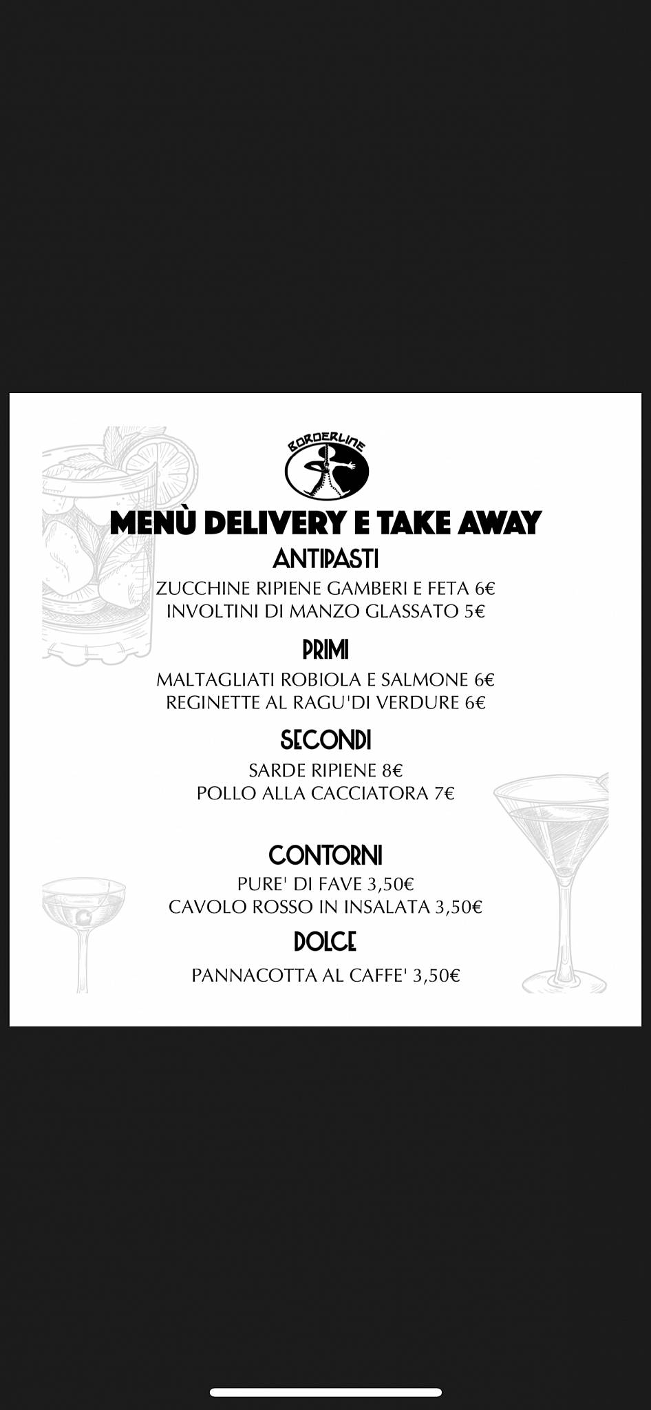 Menu di Borderline Cocktail Bar 