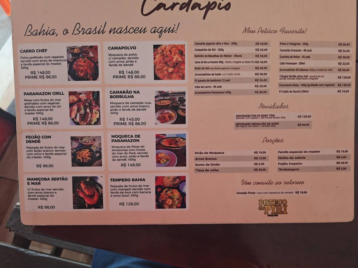 Boteco do Piri cardápio