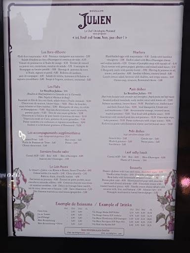Menu de Bouillon Julien