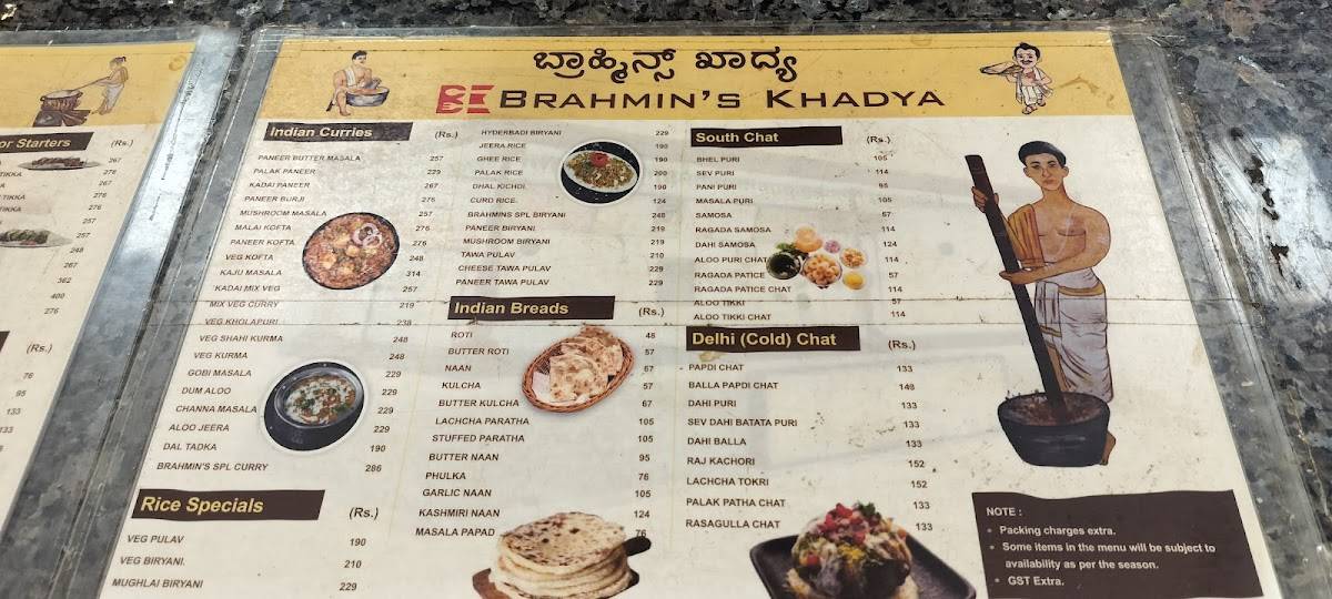 Brahmins Khadya menu