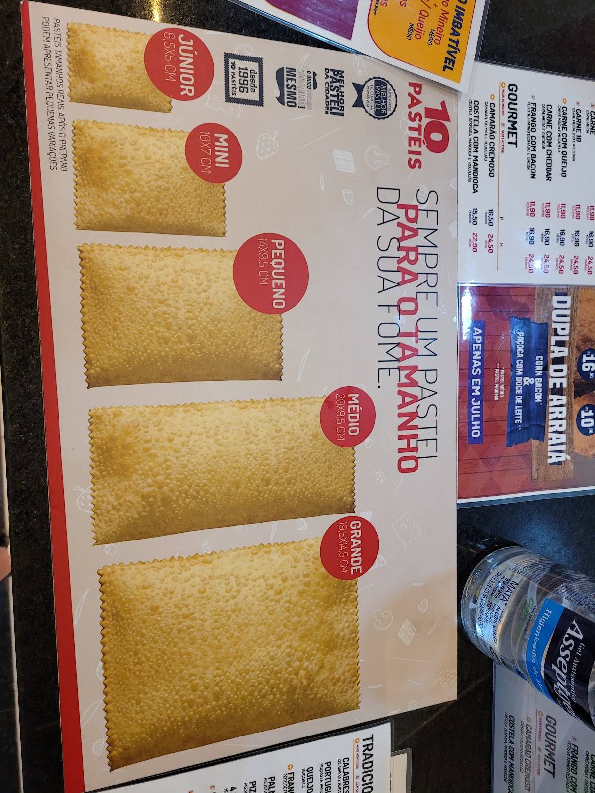 10 Pastéis cardápio