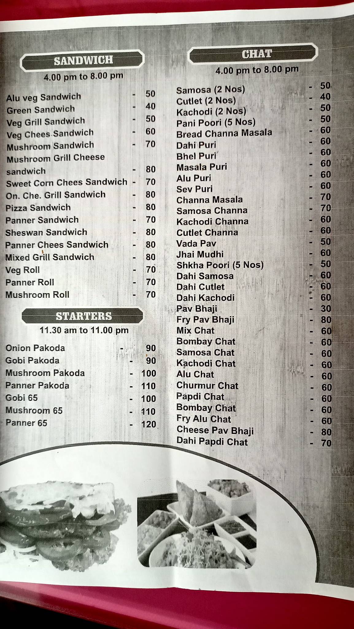 Brindha Bhavan Pure Vegetarian Restaurant menu