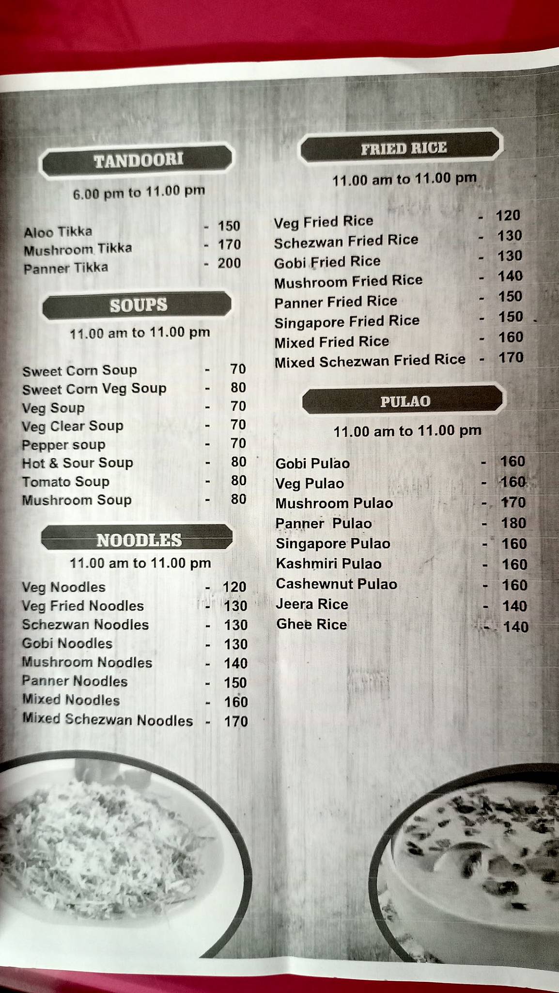 Brindha Bhavan Pure Vegetarian Restaurant menu