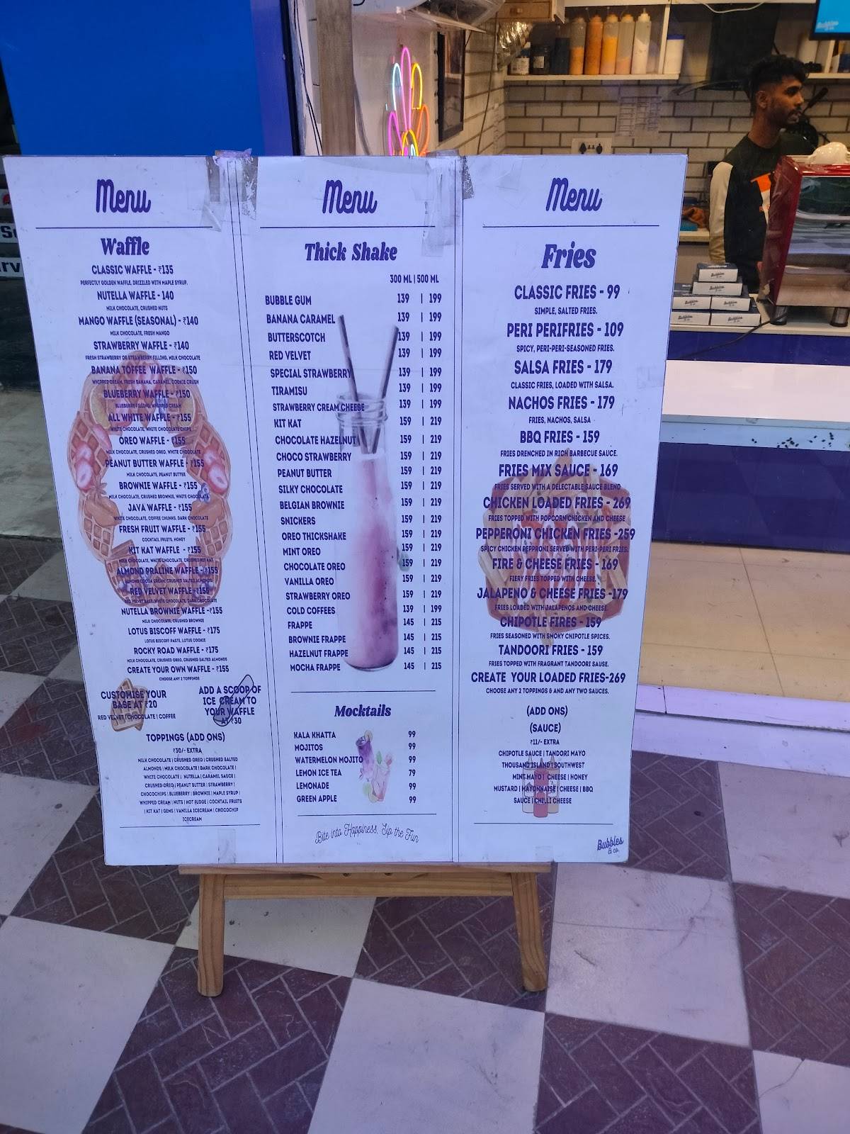 Bubbles&co. menu