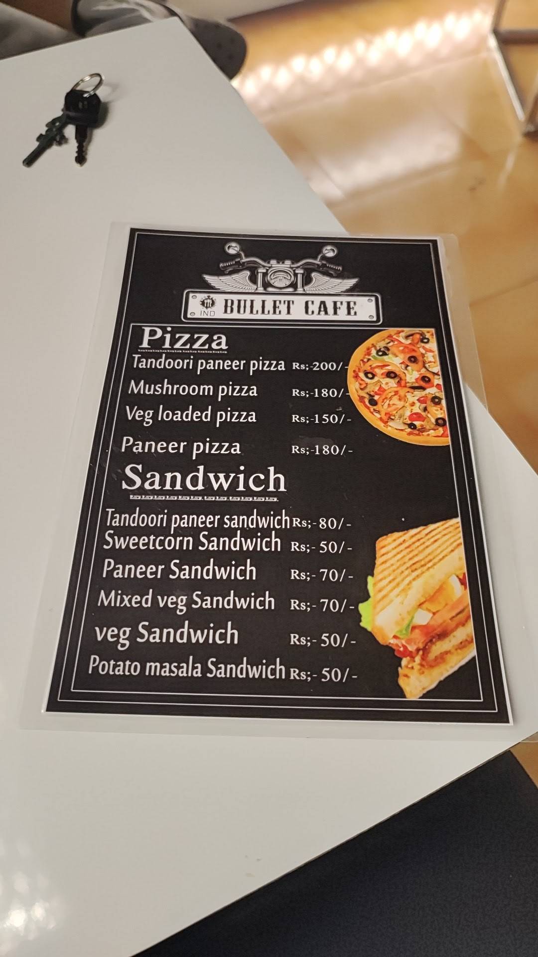 Bullet cafe menu