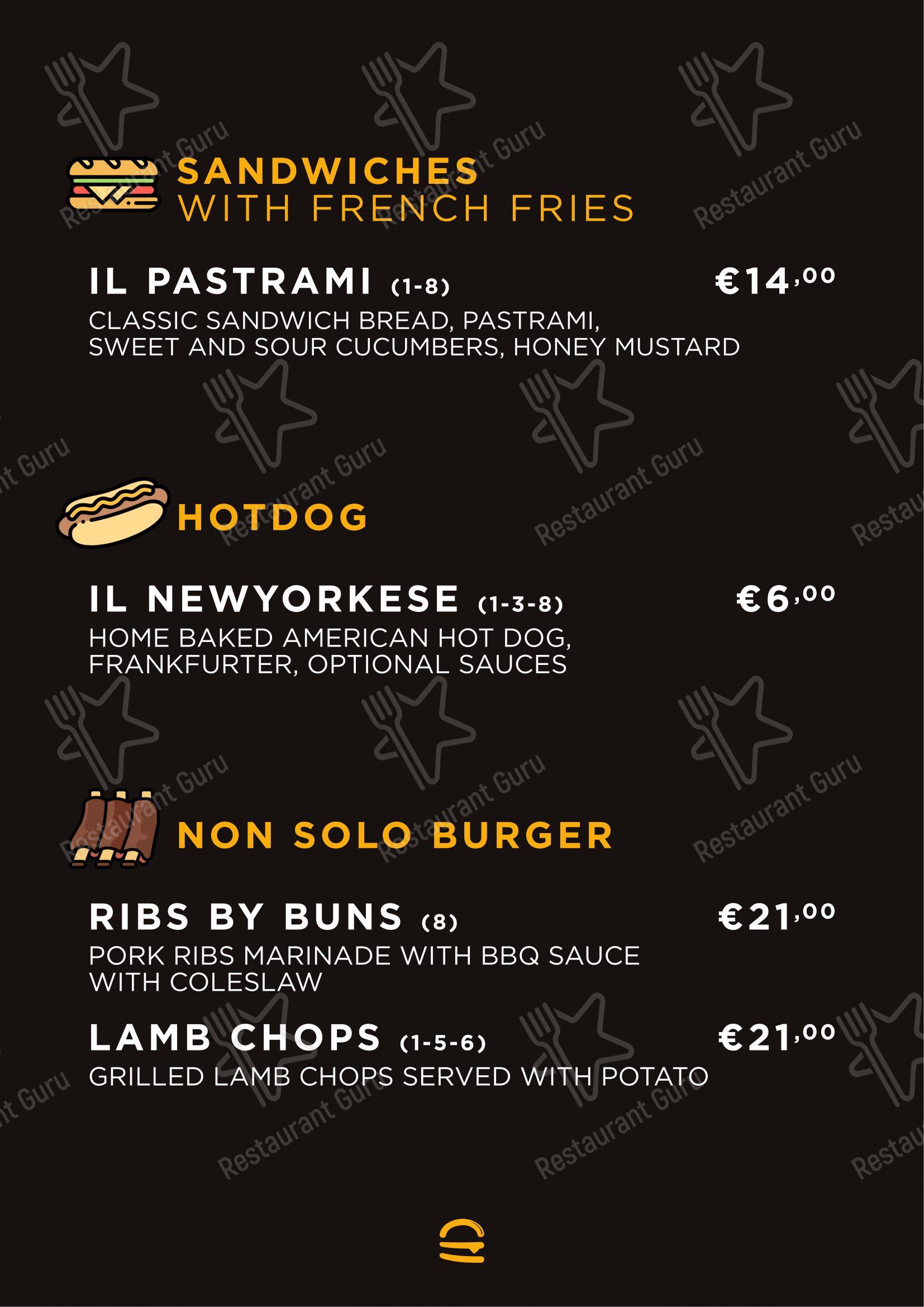 Menu di Buns Homemade Burger - Menu bar