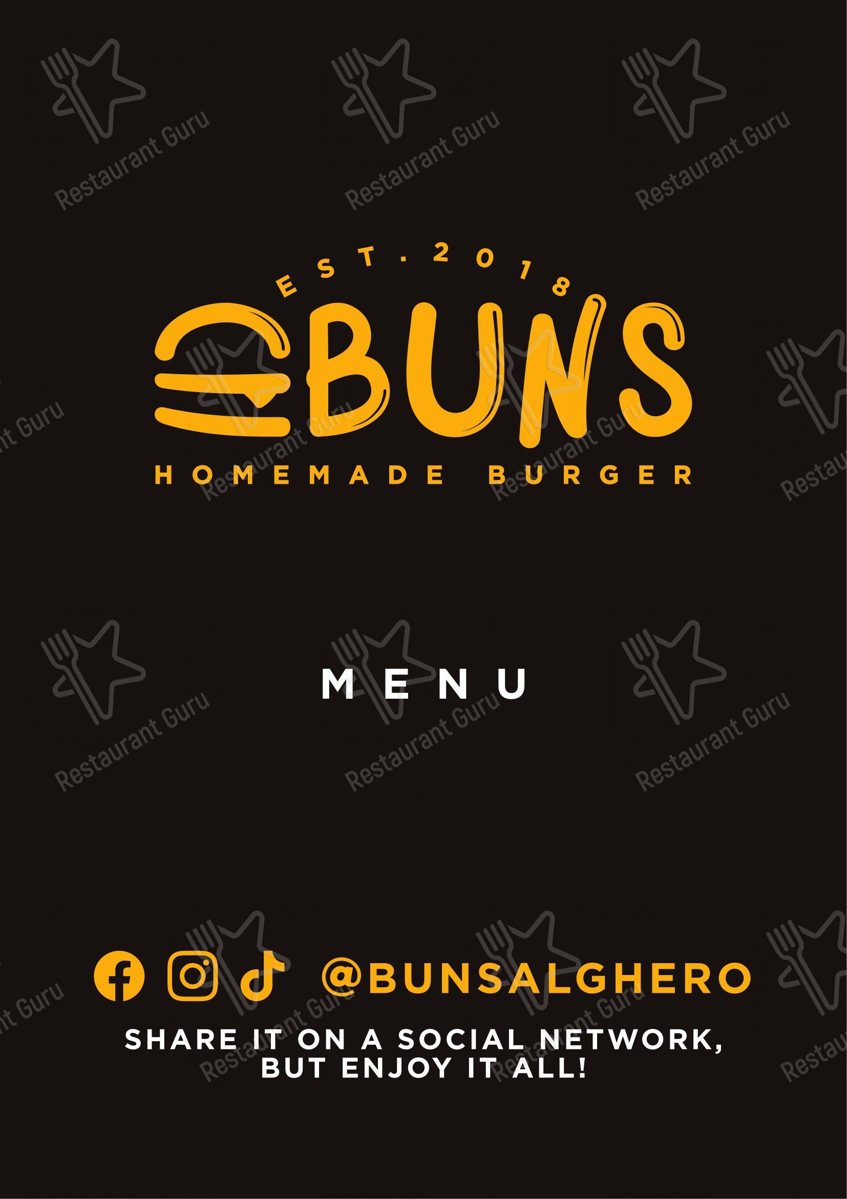 Menu di Buns Homemade Burger - Menu bar