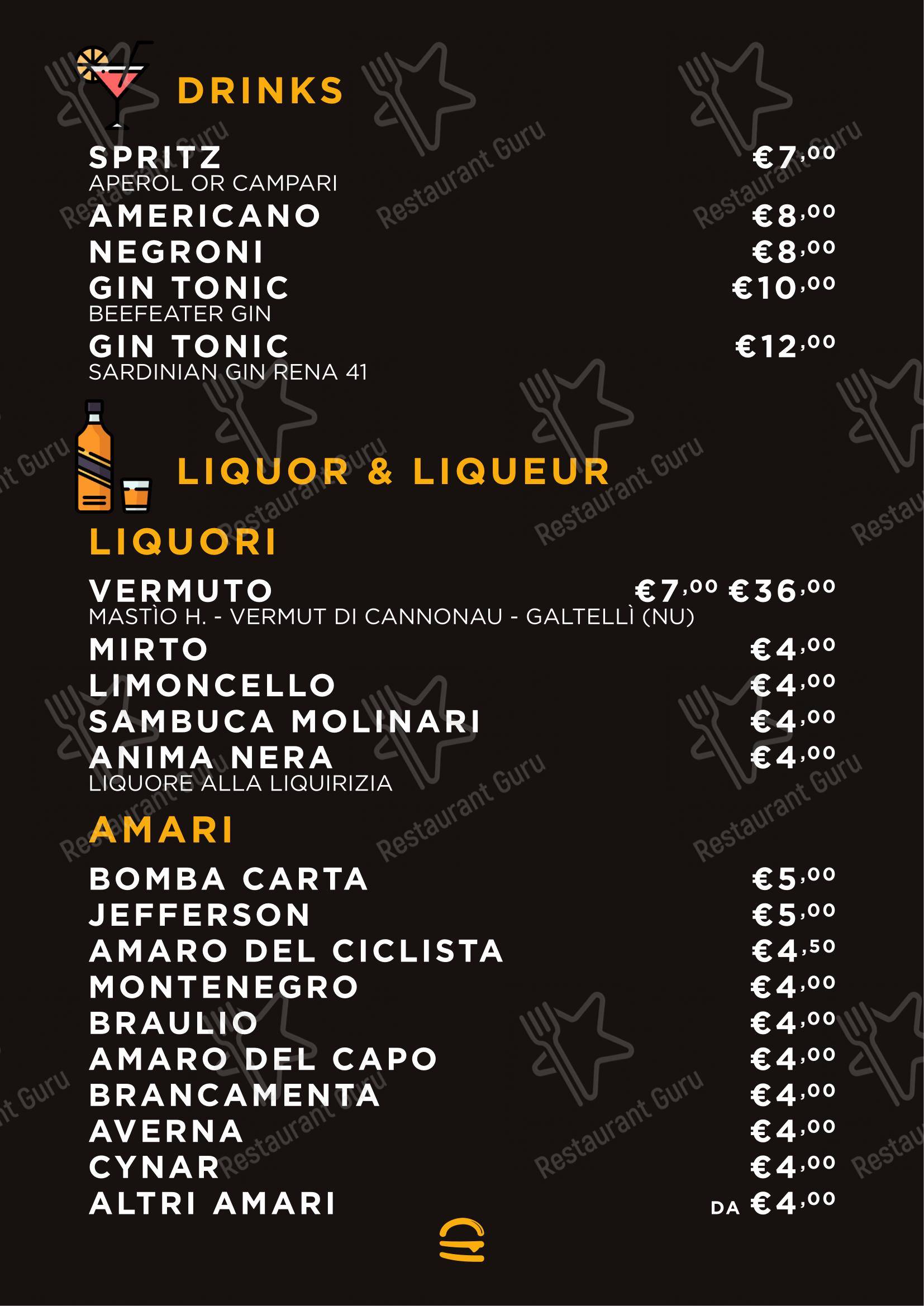 Menu di Buns Homemade Burger - Menu bar