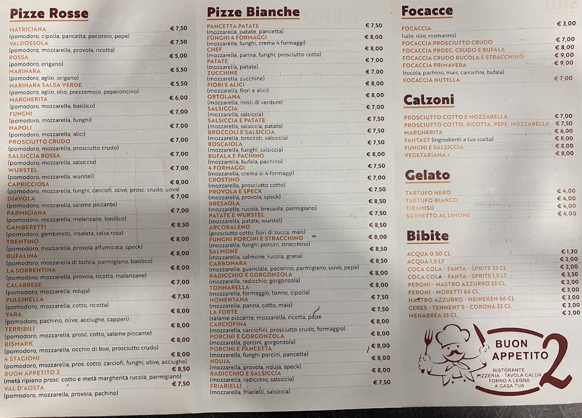 Menu de Buon Appetito 2
