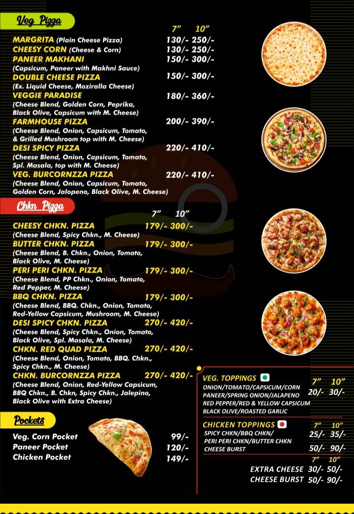 Burcornzza menu