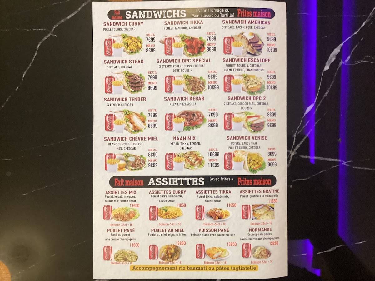 Menu de Burger DPC