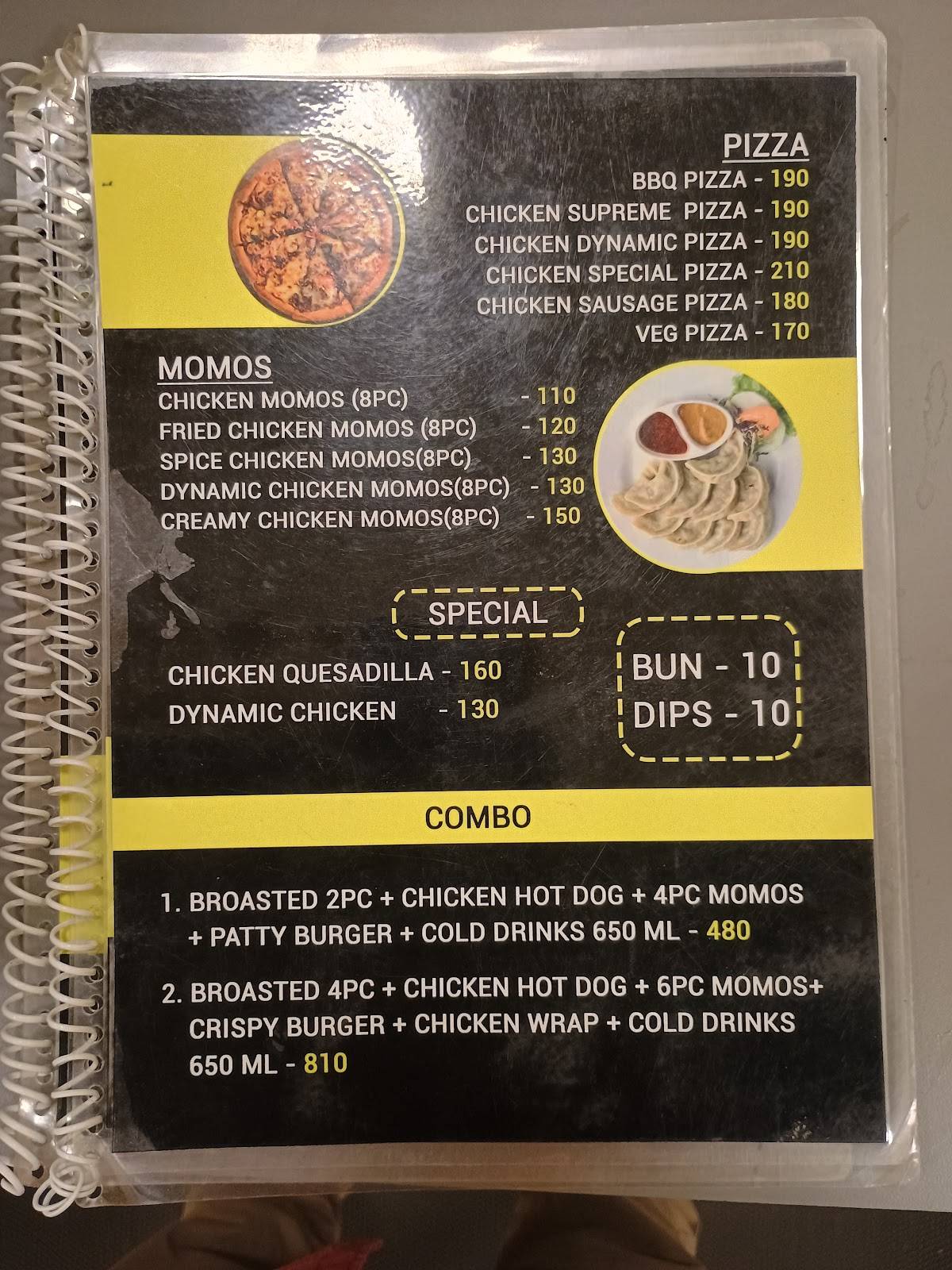 Burger Hutt menu