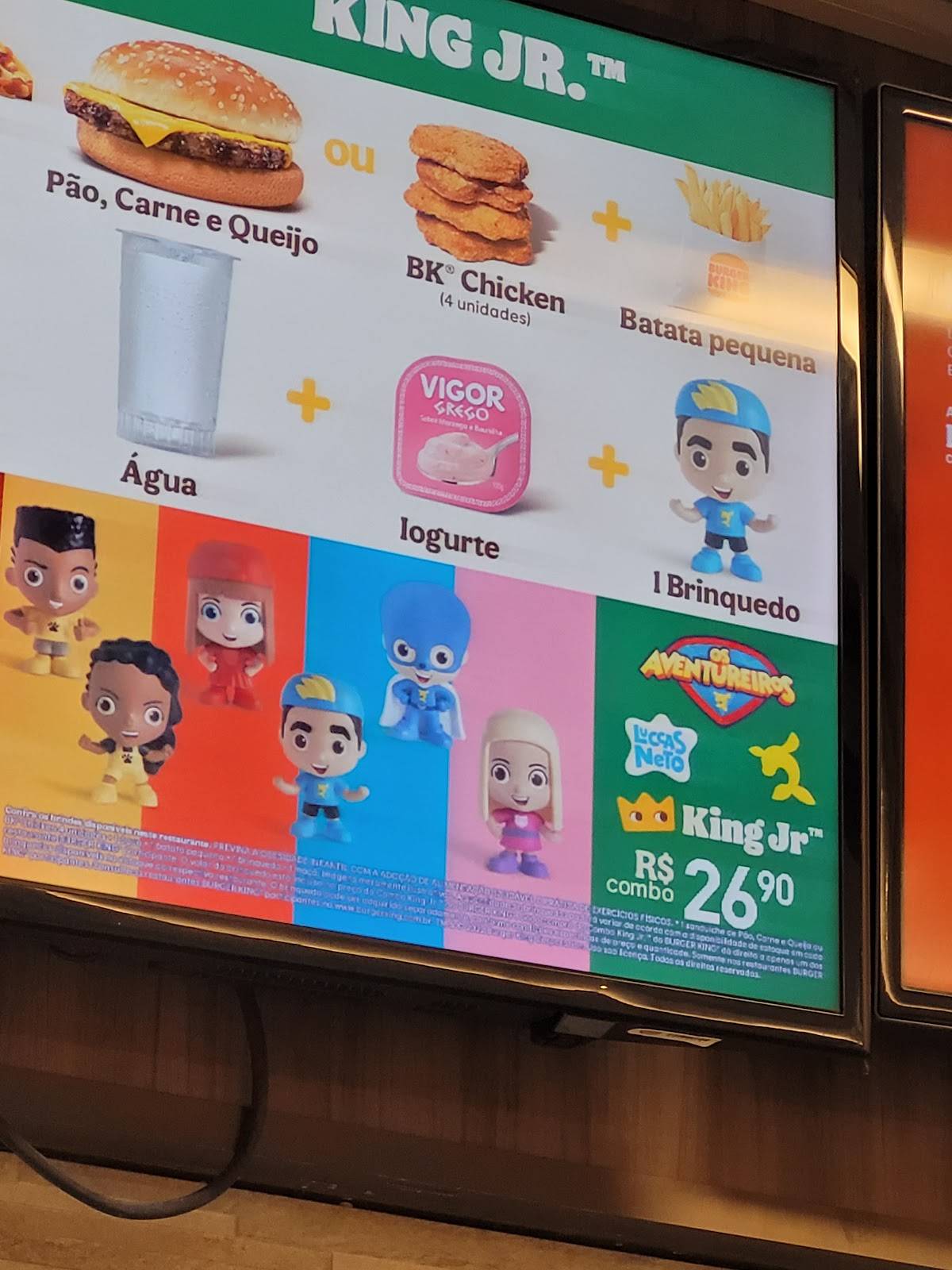 Burger King cardápio