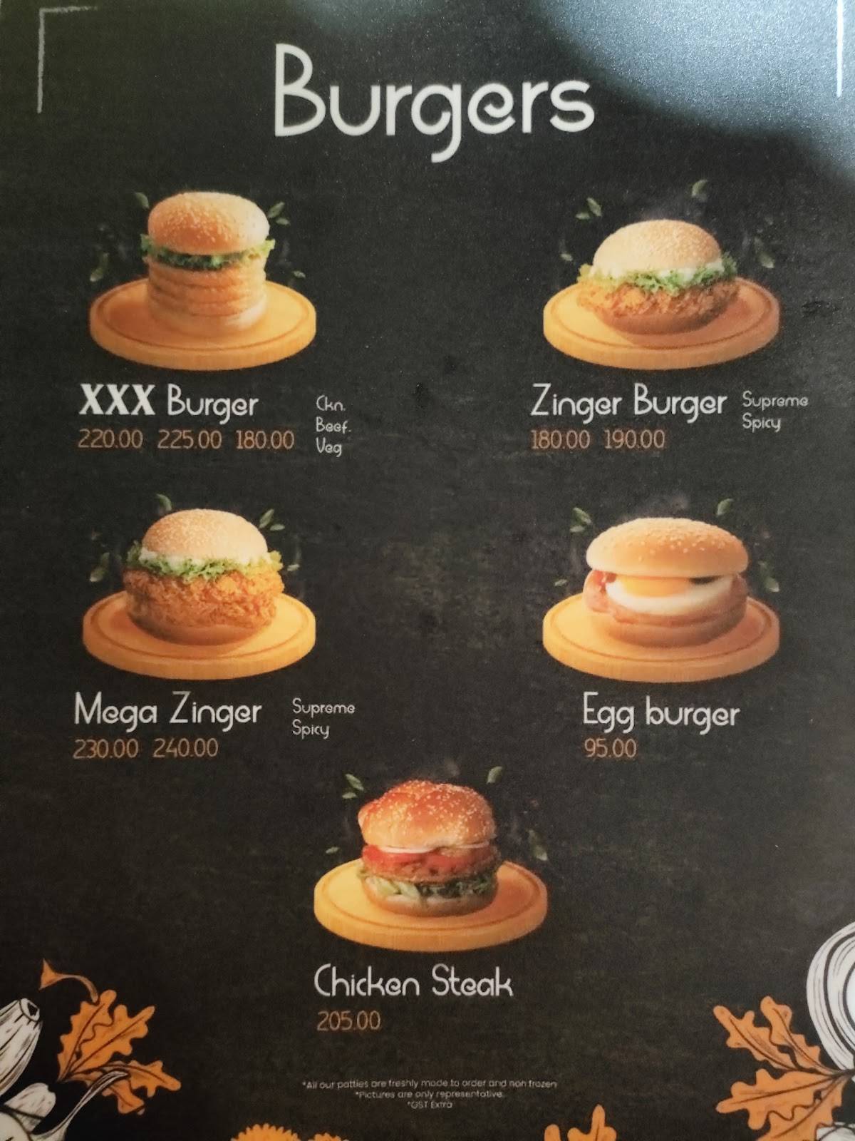 Burger Lounge Kannur menu
