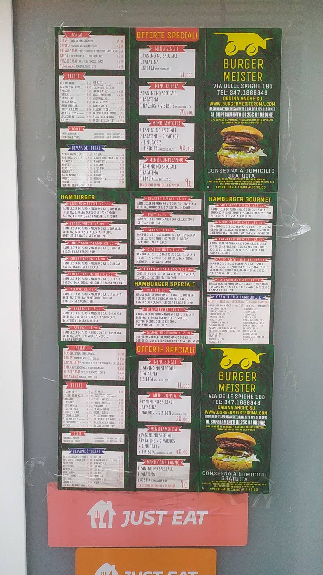 Menu di Burger Meister/Dal Sindaco 