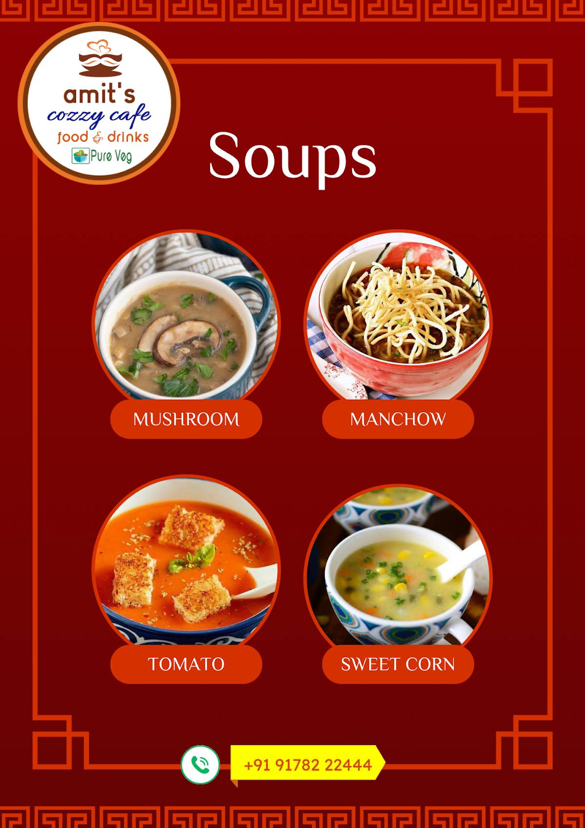 Amit's Cozzy Cafe menu