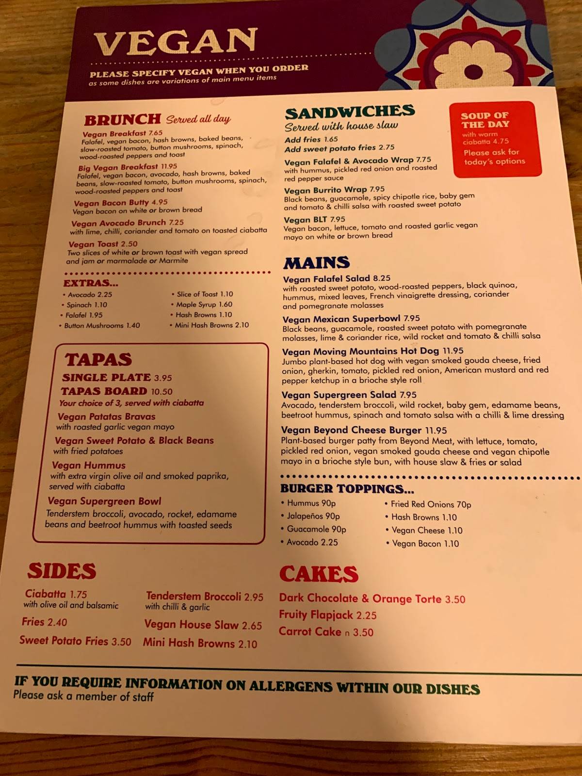 Menu at Racconto Lounge restaurant, Bury