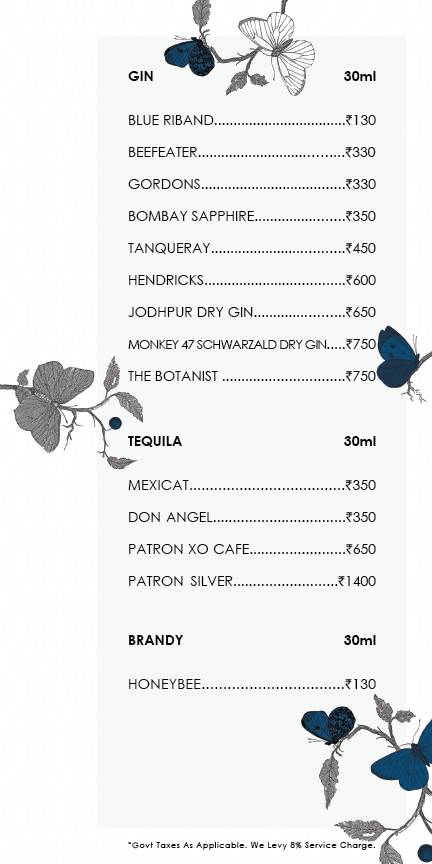 Butterfly High menu