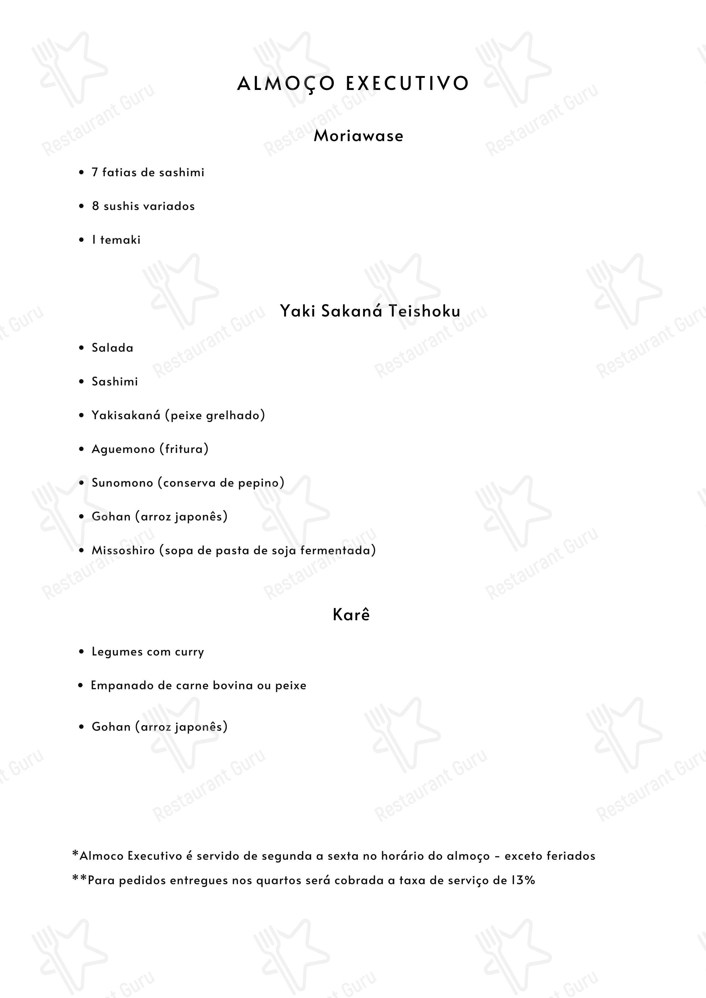 Menu bar para By Koji em São Paulo
