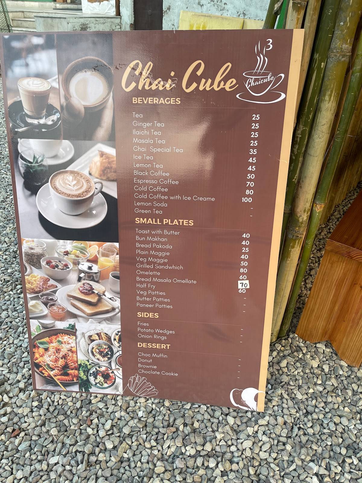 CHAI CUBE menu