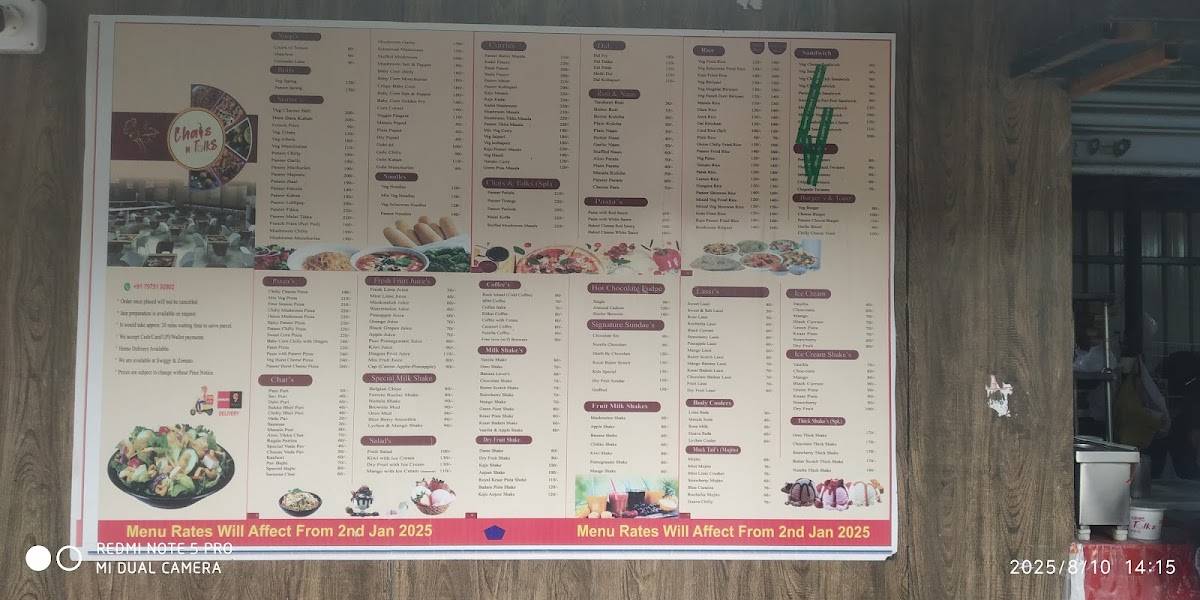 CHATS & Talks menu