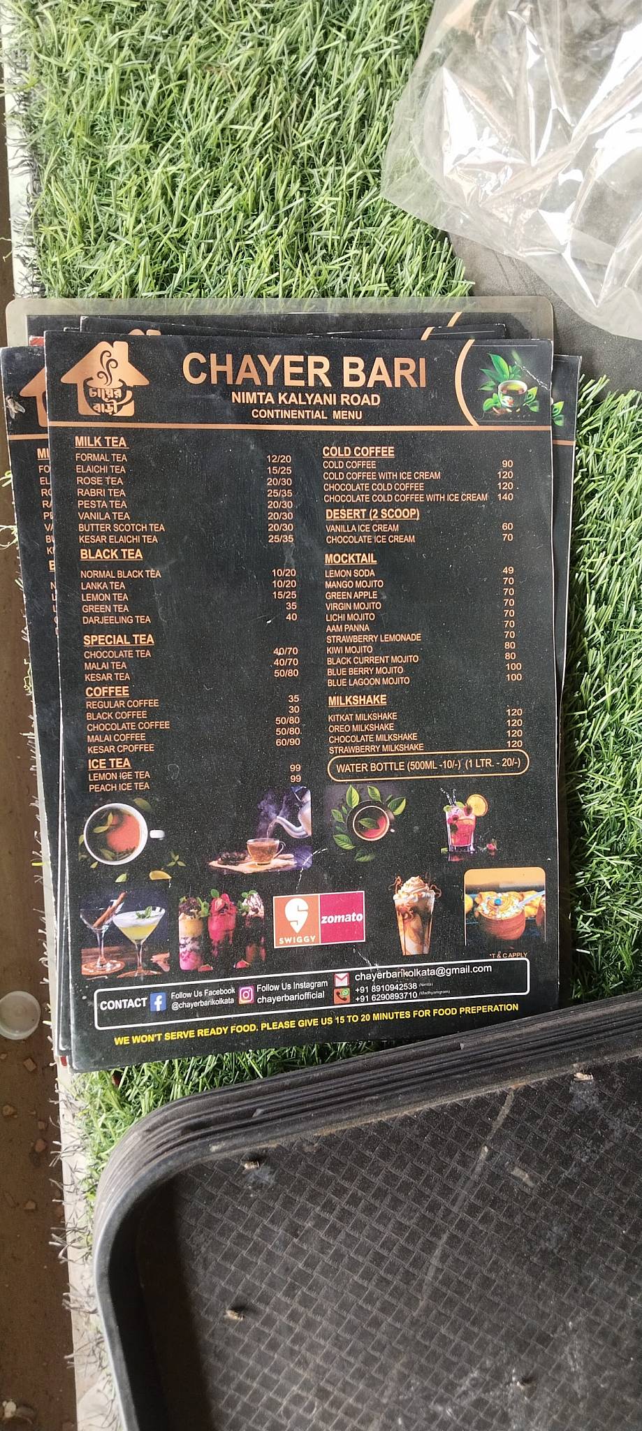 CHAYER BARI menu