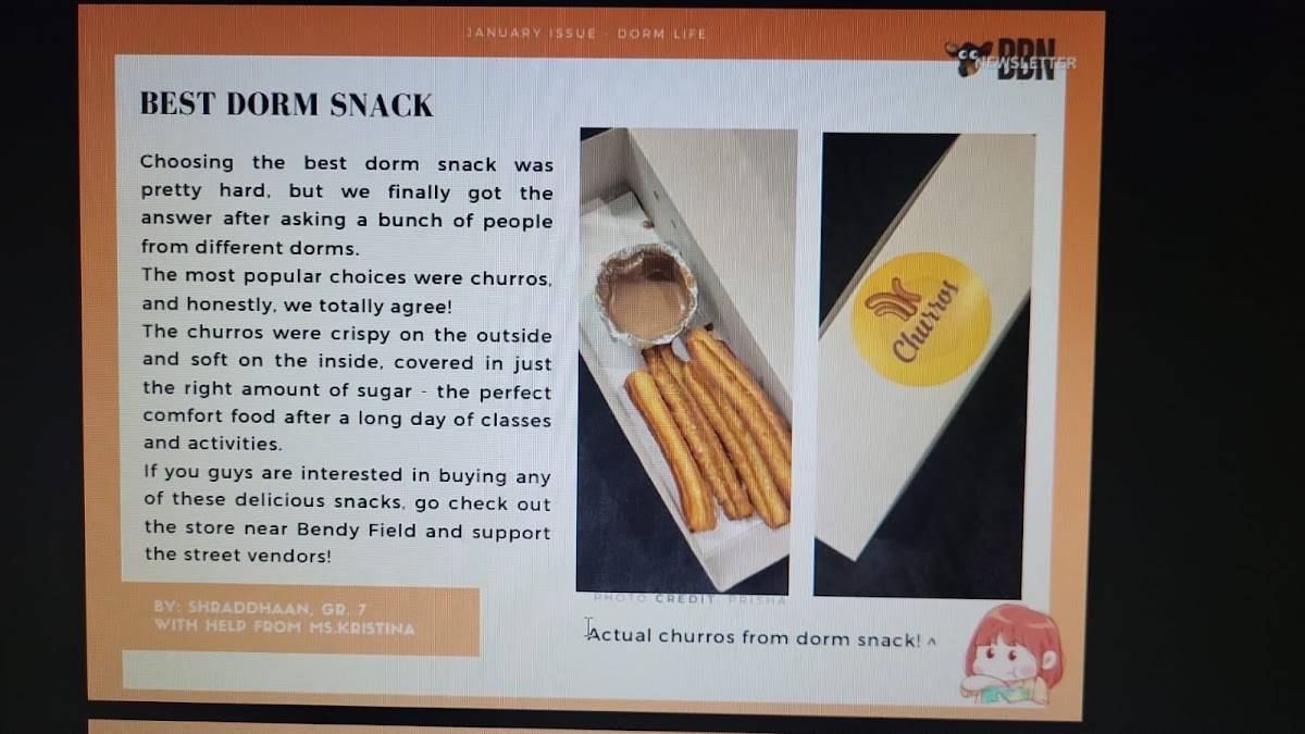 CHURROS menu