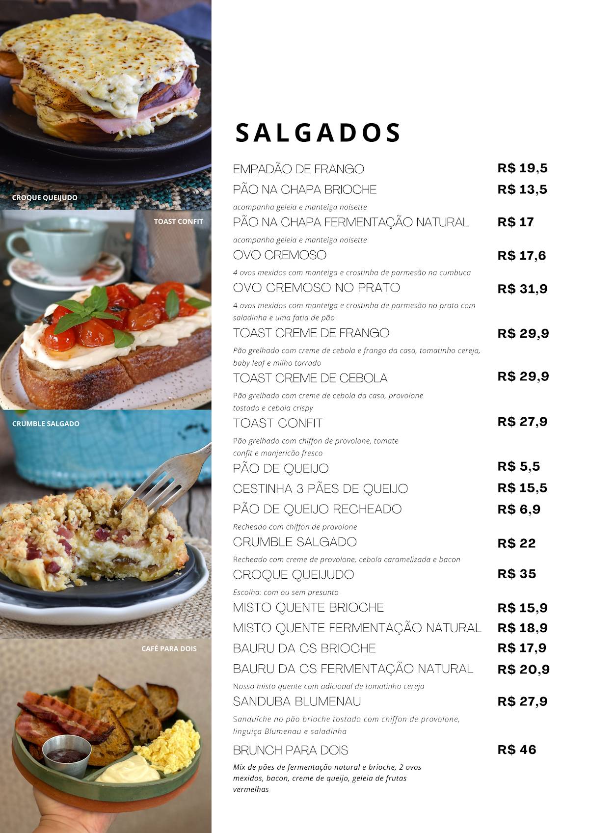 CS Doce e Café cardápio
