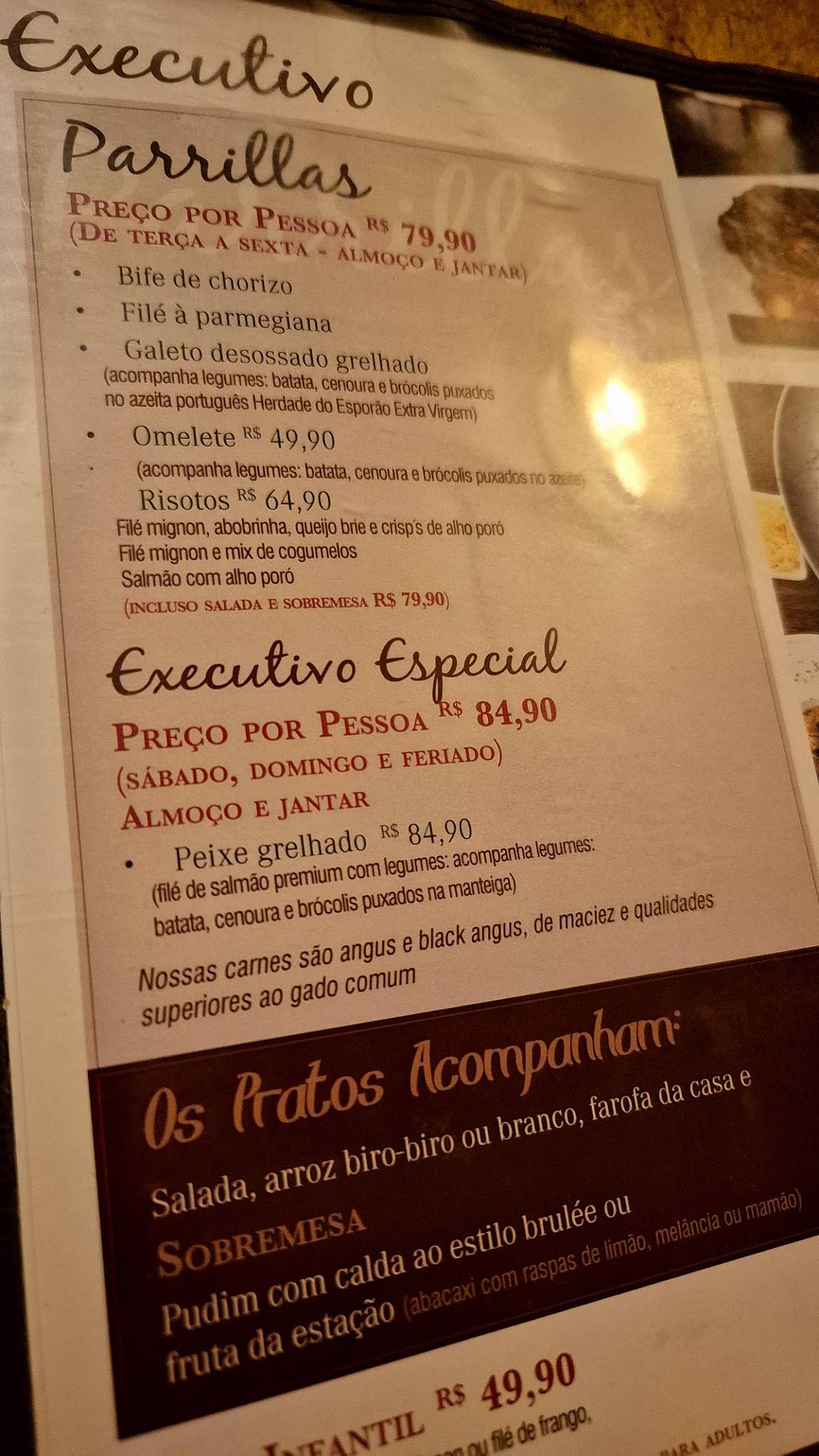 Cabaña Osasco cardápio