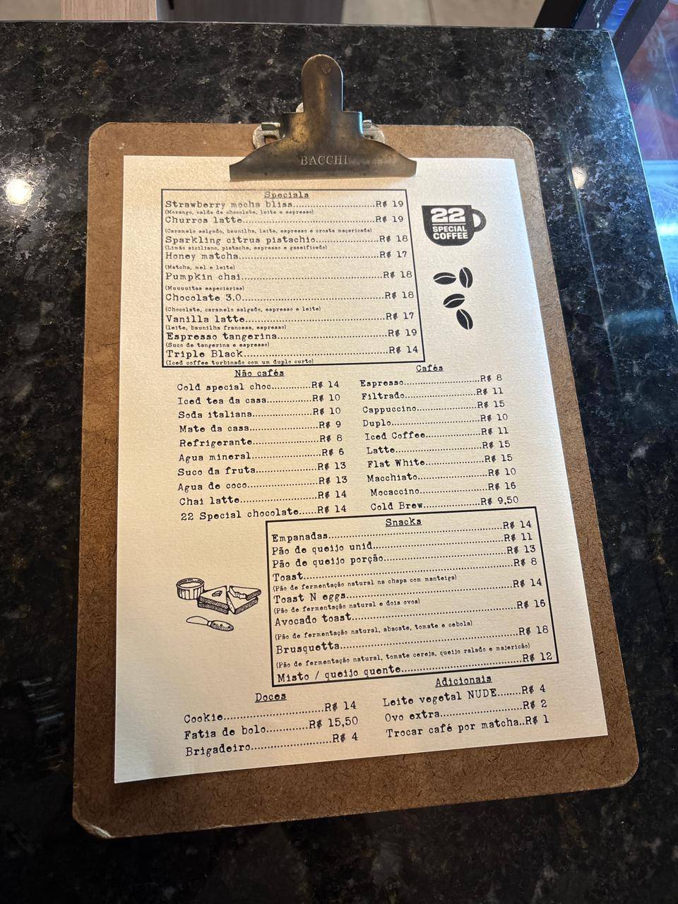 22 Special Coffee Leblon cardápio
