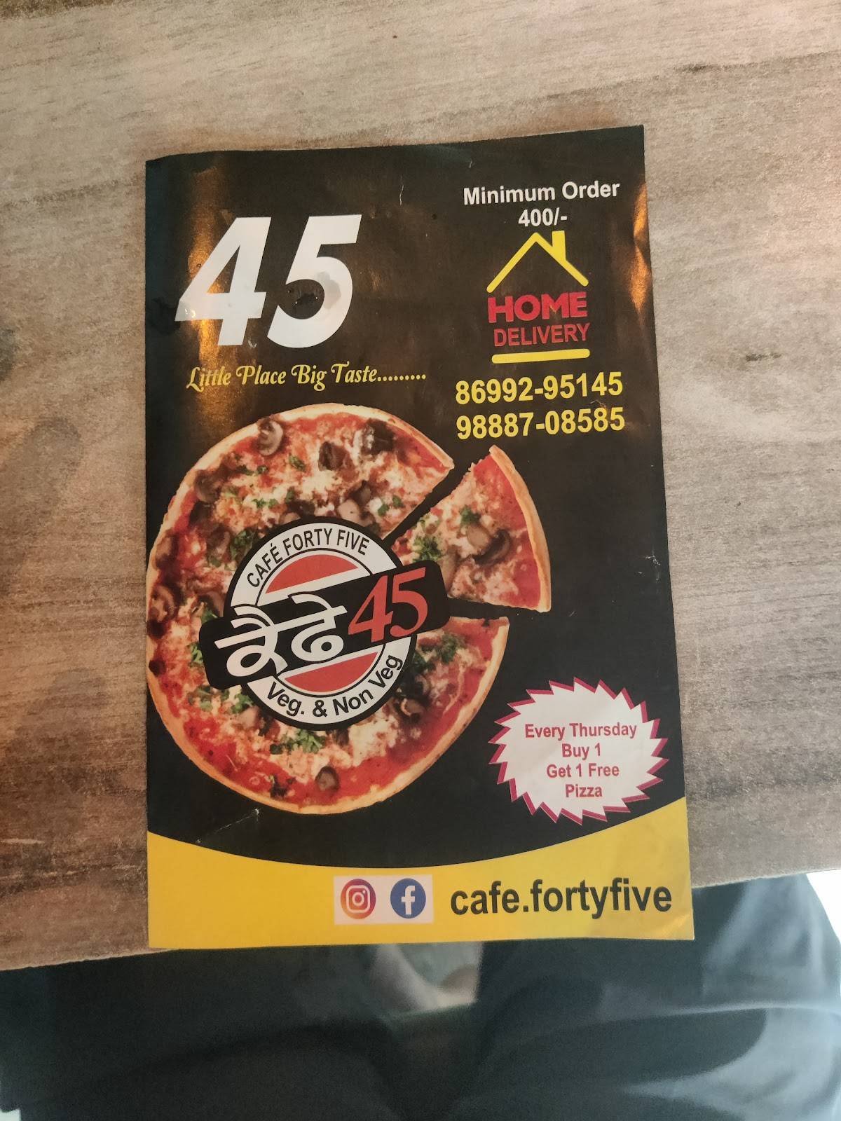 Cafe 45 menu