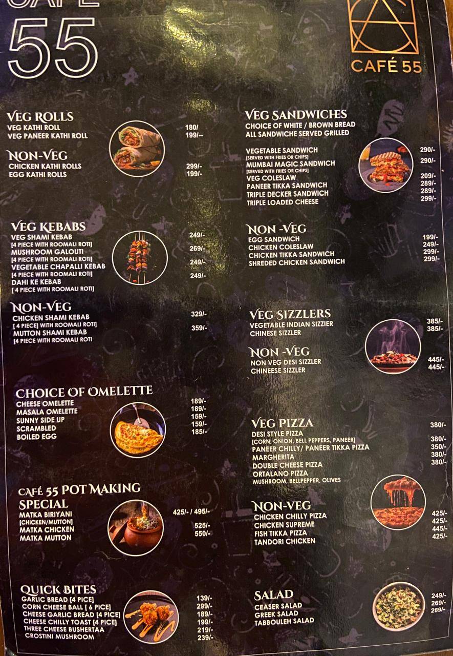 Cafe 55 menu