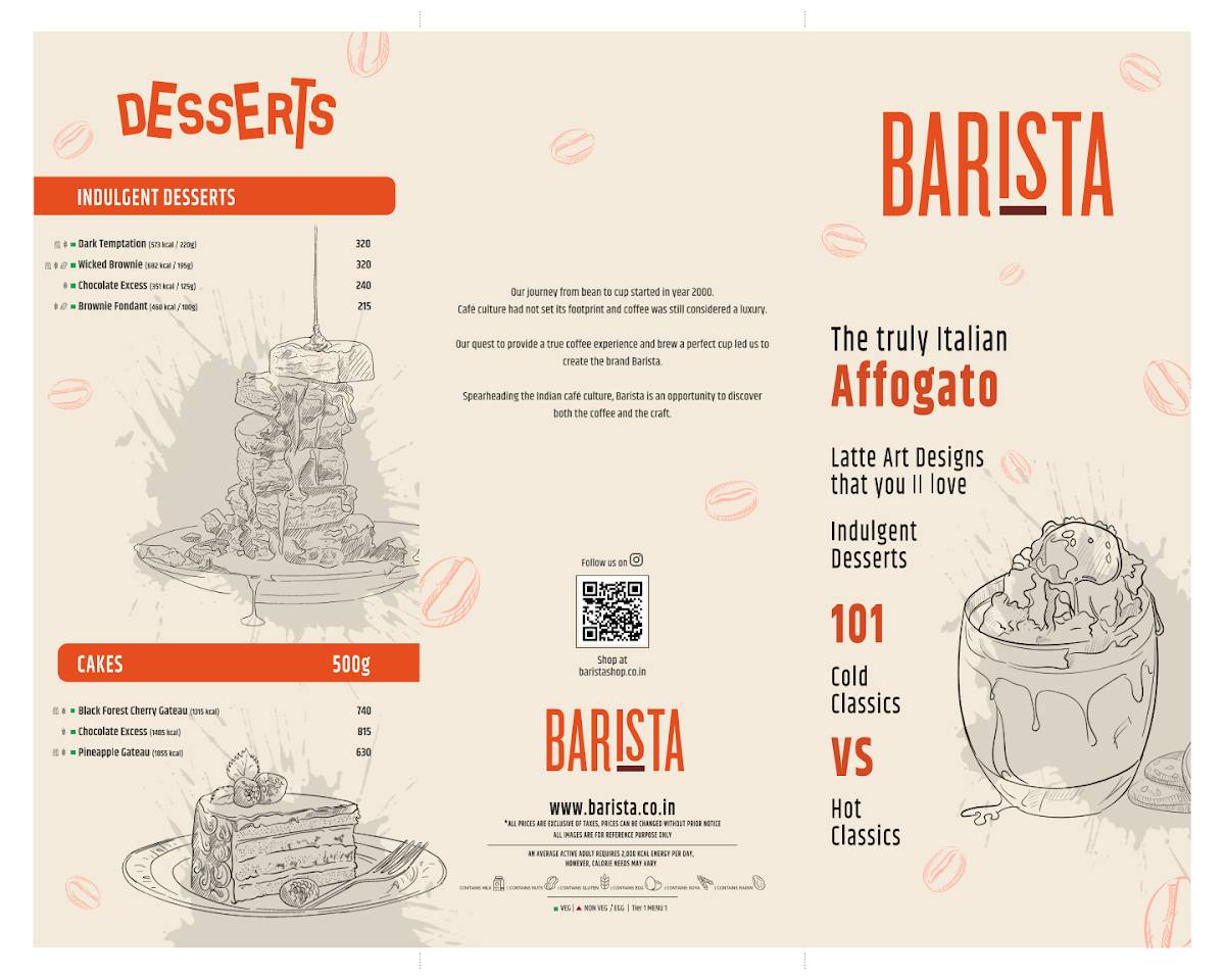 Barista menu