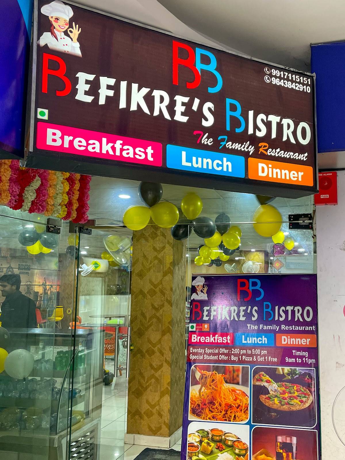 Befikre's Bistro menu