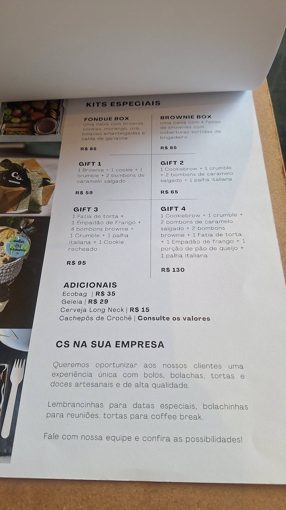 CS Doce e Café cardápio