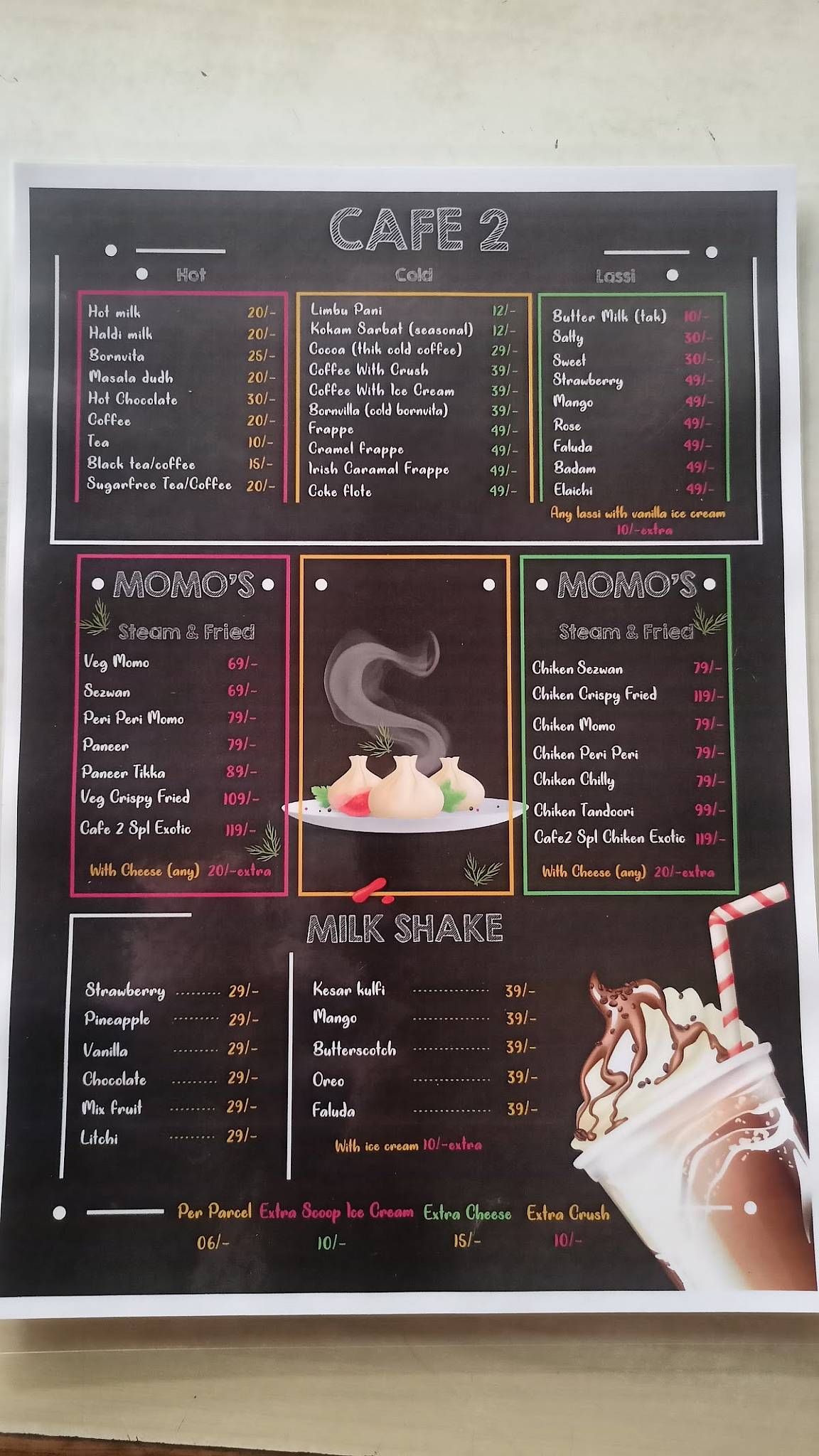Cafe 2 menu