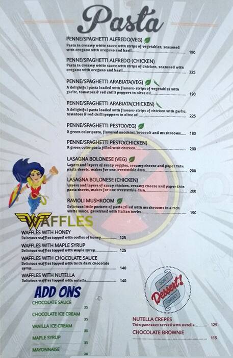 Cafe Down The Alley menu